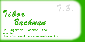 tibor bachman business card